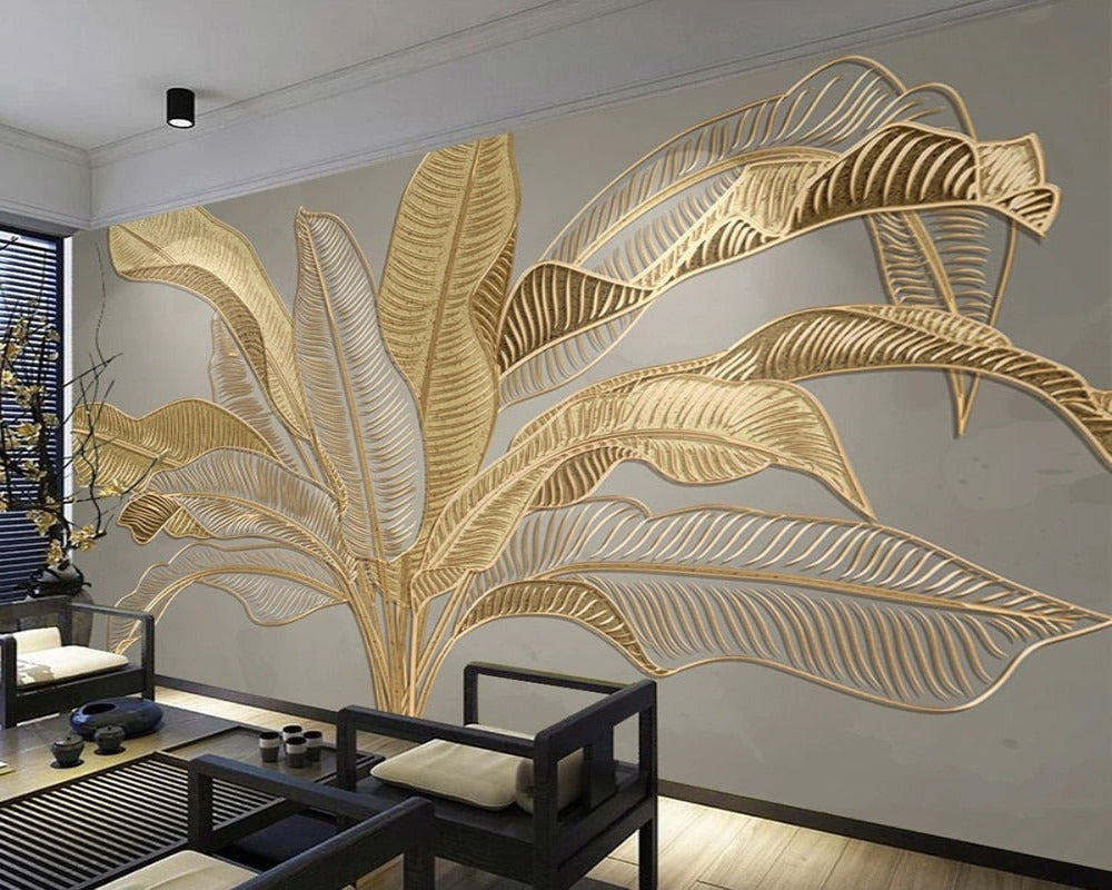 3D Wallpaper Banana Leaf for Accent Wall